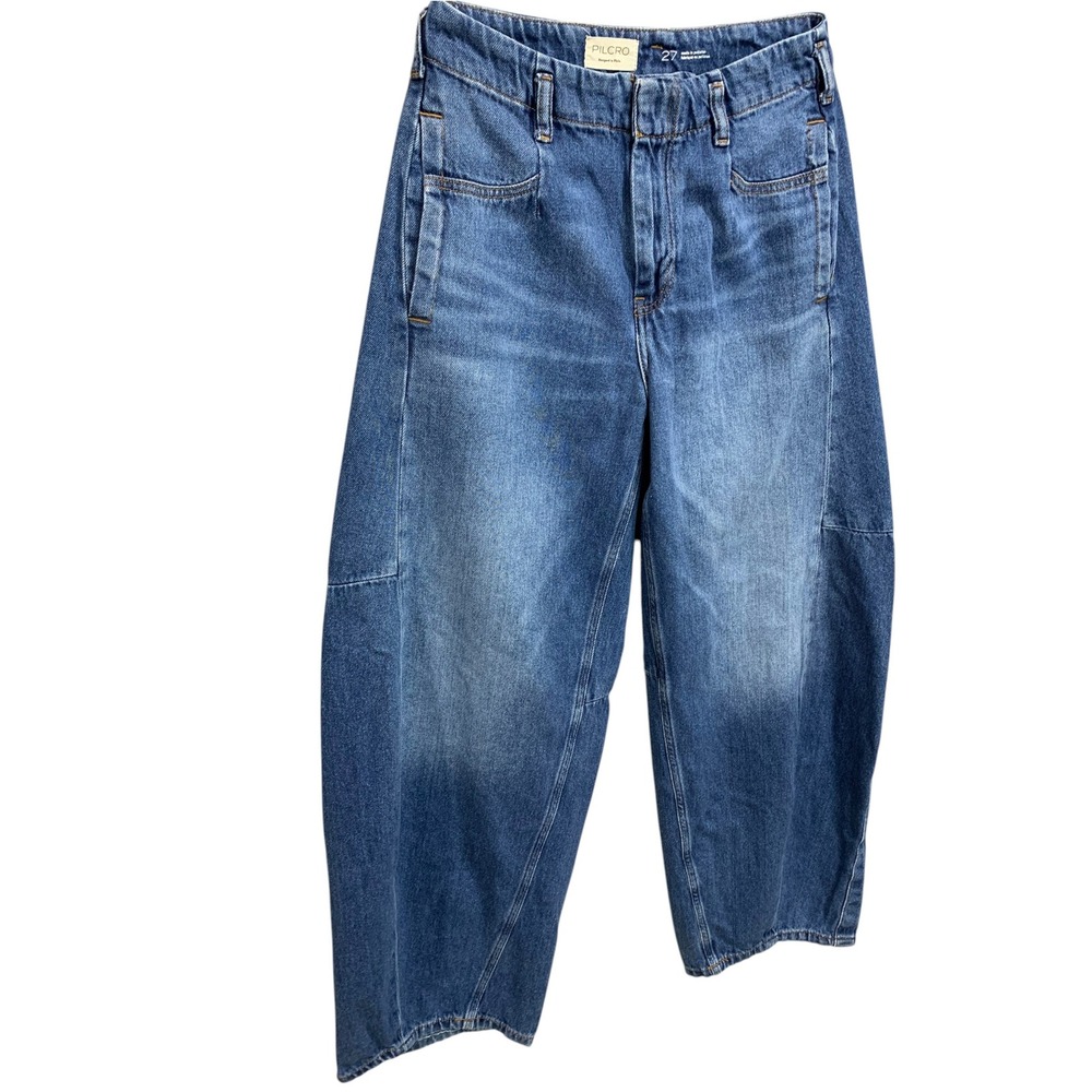 Size 27 Anthropologie Pilcro Georgia Full-Length High-Rise Barrel Jeans - Picture 2 of 10